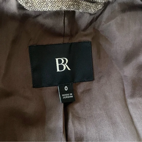 Banana Republic Brown Tweed Wool Blend Blazer Jacket Tailored Size 0 - Picture 7 of 9